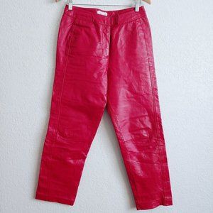 Vintage Chadwick's Red Leather Straight Leg Pants MEDIUM High Rise